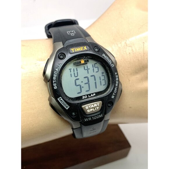 Timex Women's Watch Ironman Quartz Digital Indiglo Black Rubber Band Sport 38mm - Picture 11 of 14